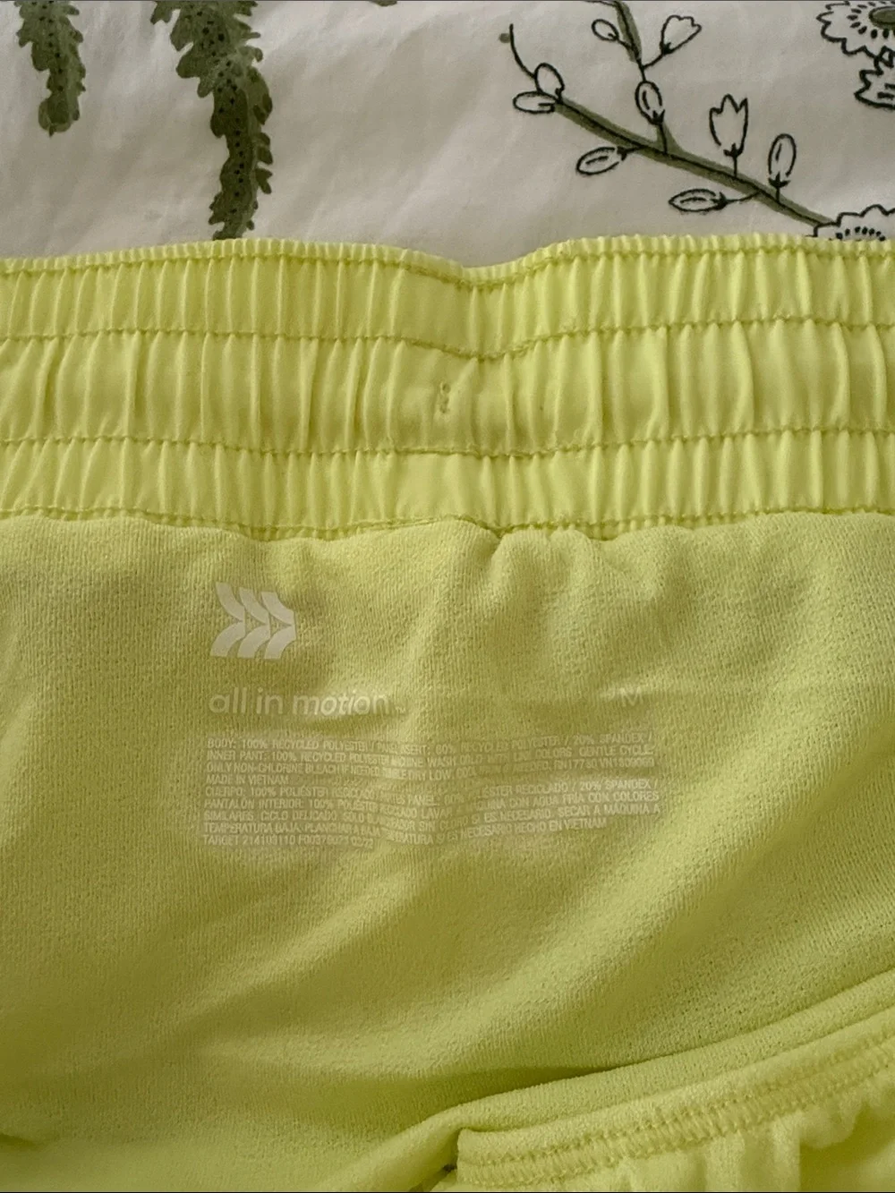 all in motion Neon Yellow Athletic Running Shorts